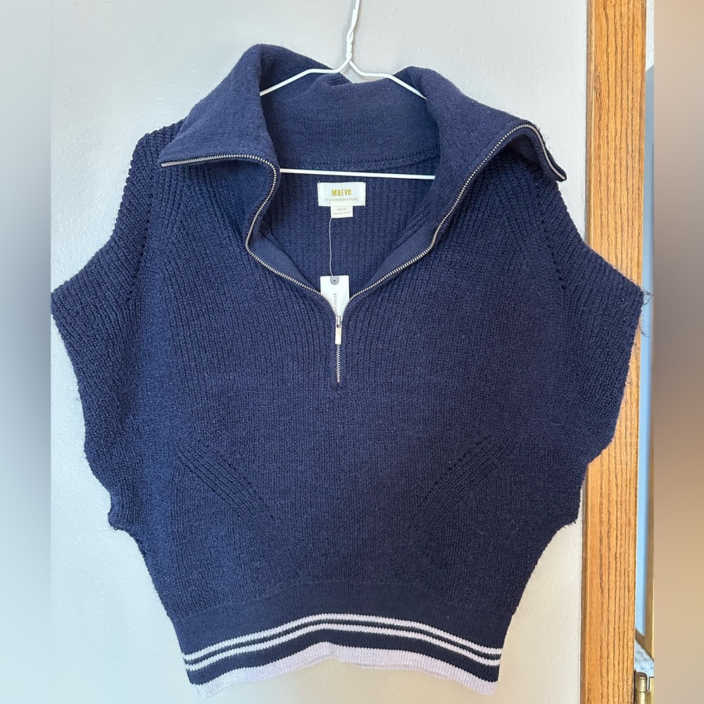 Maeve quarter-zip sweater tee